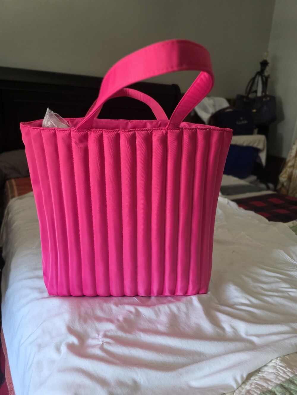 Kate Spade Hot Pink Quilted Tote Bag - Women's Carryall - Picture 7 of 8
